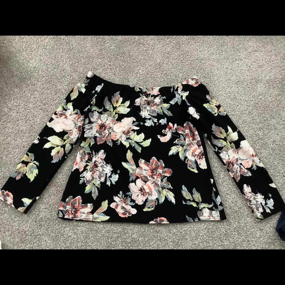 Boohoo Natalie Off the Shoulder Top (floral)